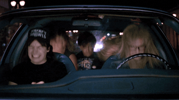 Gif named bohemian rhapsody headbanging