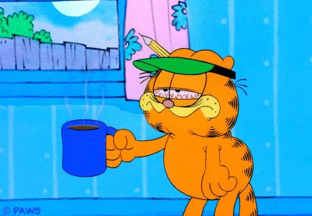 Gif named garfield coffee