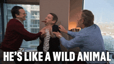 Gif named he's like a wild animal