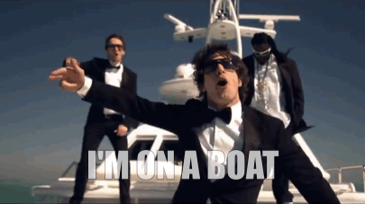 Gif named I'm on a boat