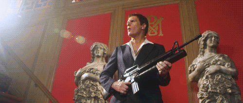 Gif named Michael Bolton as Scarface